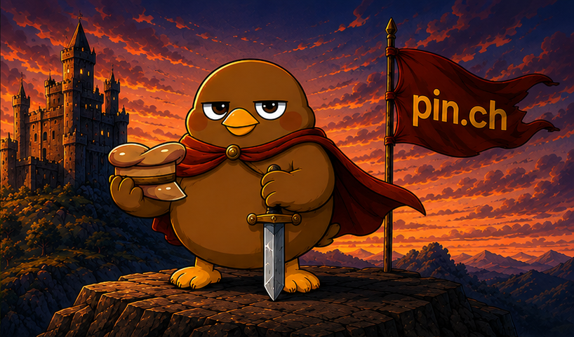 pin.ch bird mascot